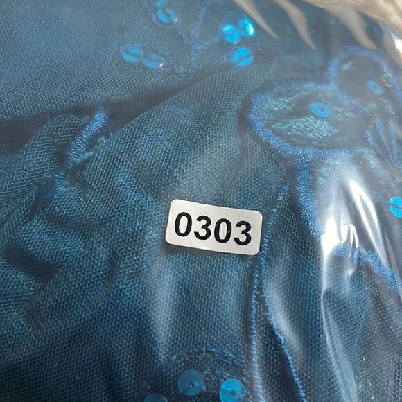 Vintage Newport News Dress Womens Halter y2k 90s embroidered sequin Fairy Teal - Picture 12 of 12